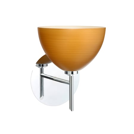 Besa Lighting Brella Mini Sconce, Oak, Chrome Finish, 1x5W LED 1SW-4679OK-LED-CR